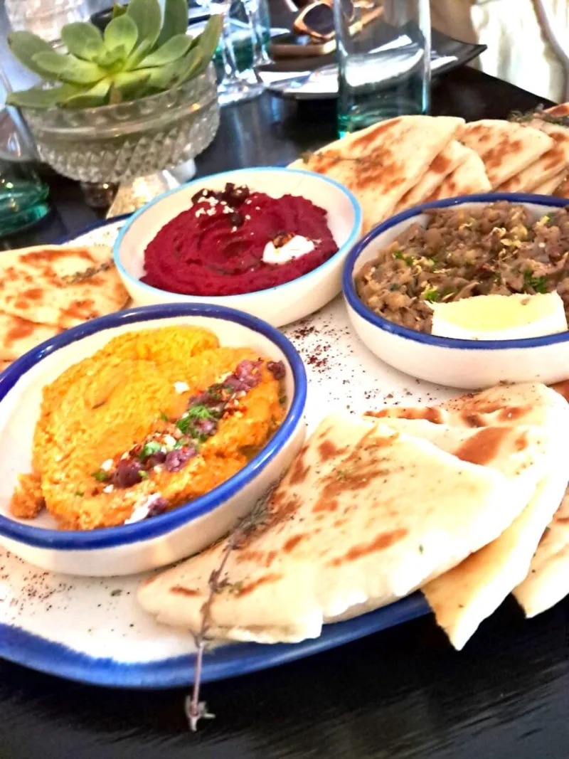 Dips with warm pita