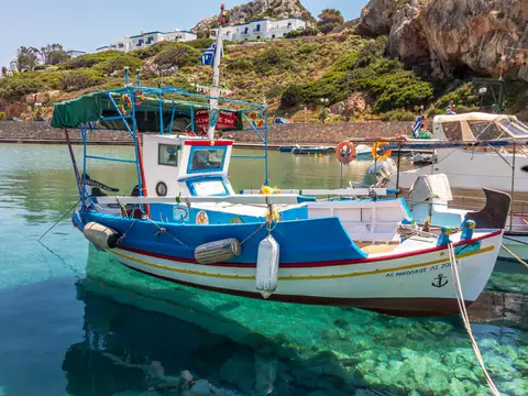 A boat in clear blue water
